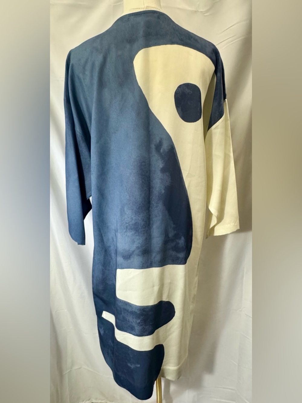 Mara Hoffman Wilma Midi Dress 100% Tencel Abstract Navy White  Sustainable - Picture 5 of 11